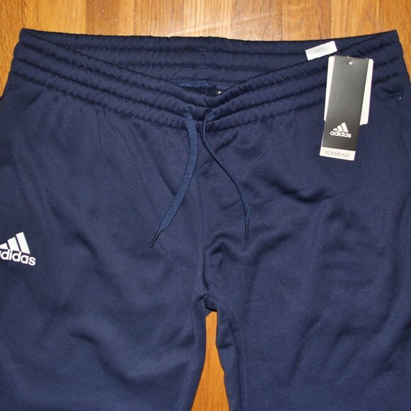 Adidas Stadium Tapered Pants Womens L Navy Blue White - Picture 3 of 7